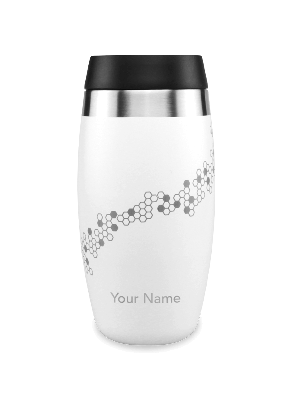 Ohelo BPA free white personalised travel mug with bee design