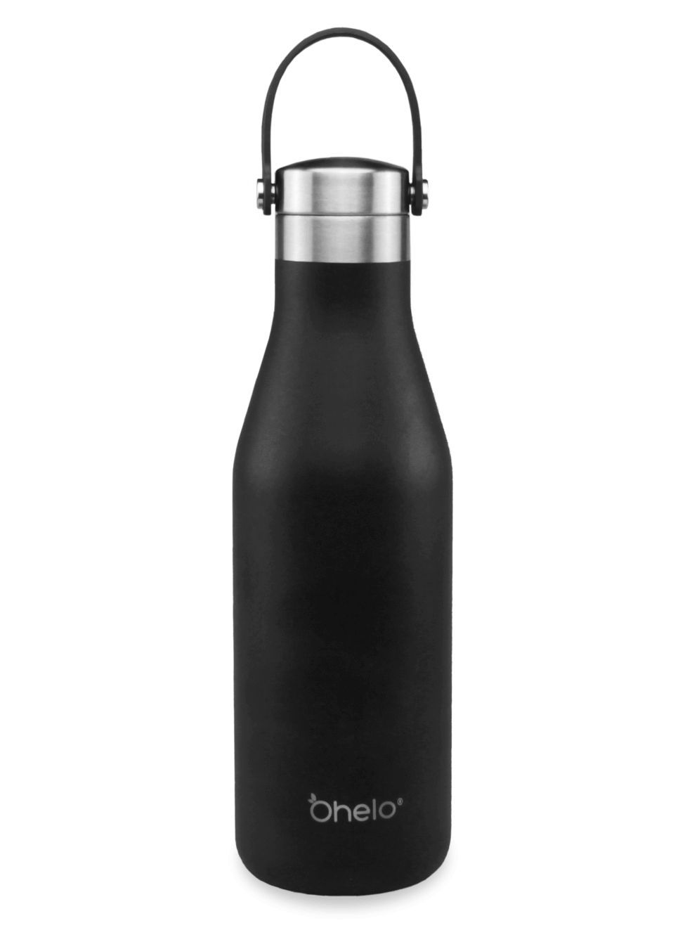 Ohelo reusable stainless steel water bottle black