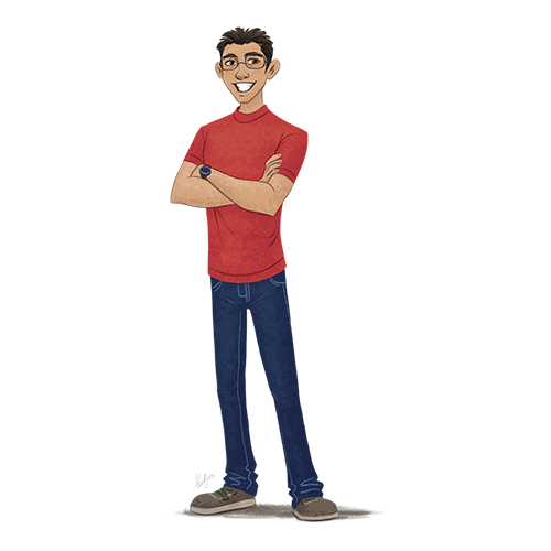 Animation of Man standing with arms crossed