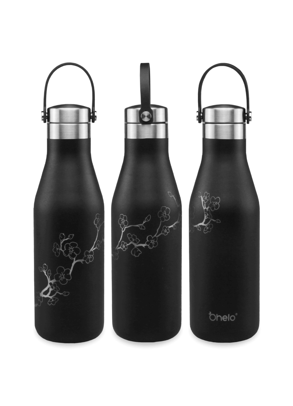 Ohelo Black Blossom Water Bottle | Insulated | Ohelo Bottle |Dishwasher ...