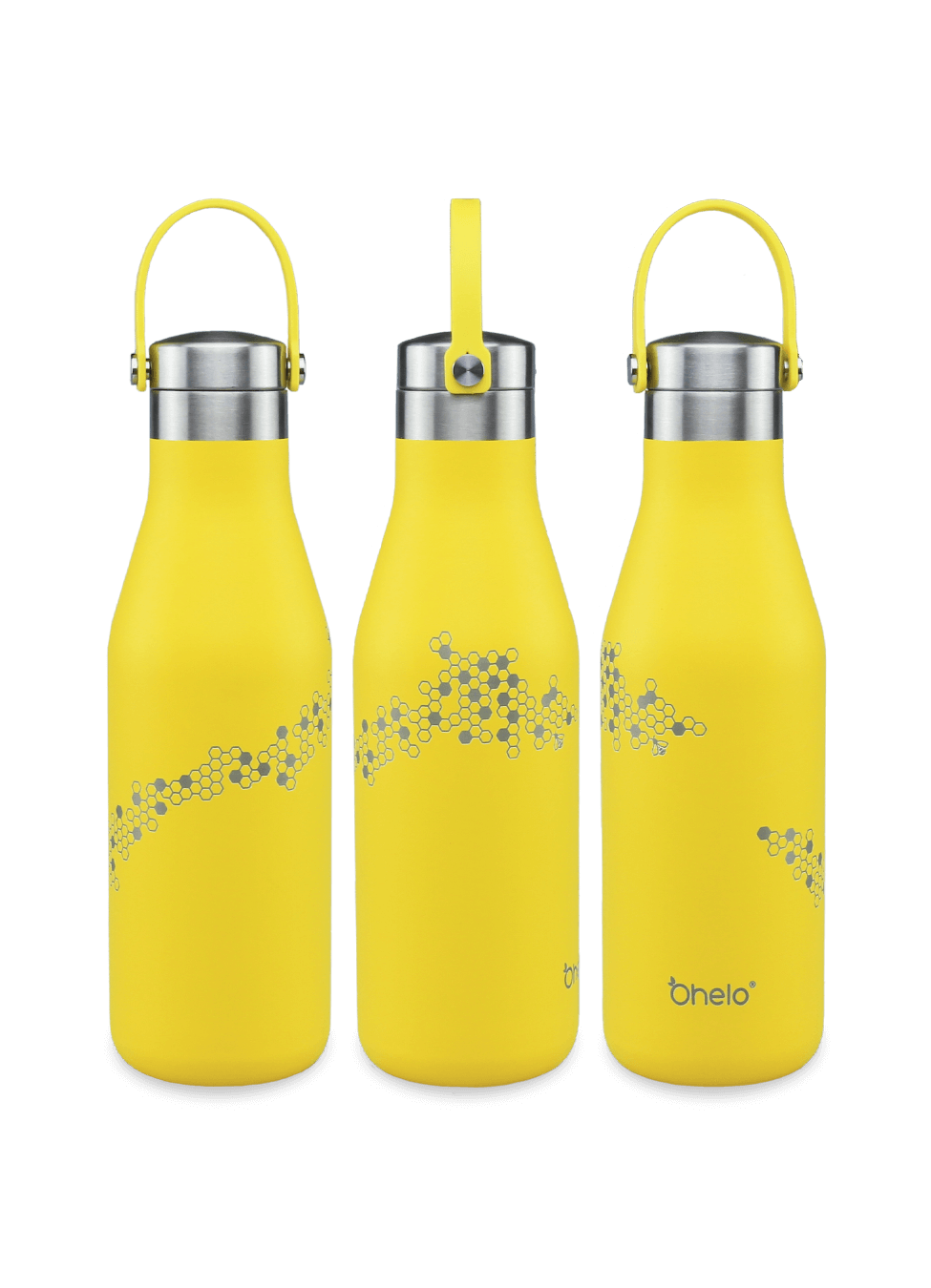 Ohelo Yellow Bee Water Bottle 3 sides