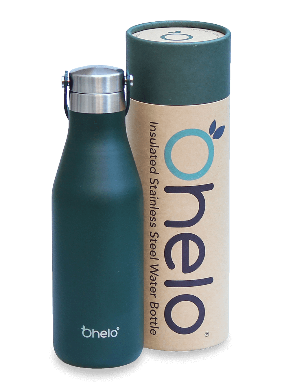 Ohelo vacuum insulated water bottle in British Racing Green