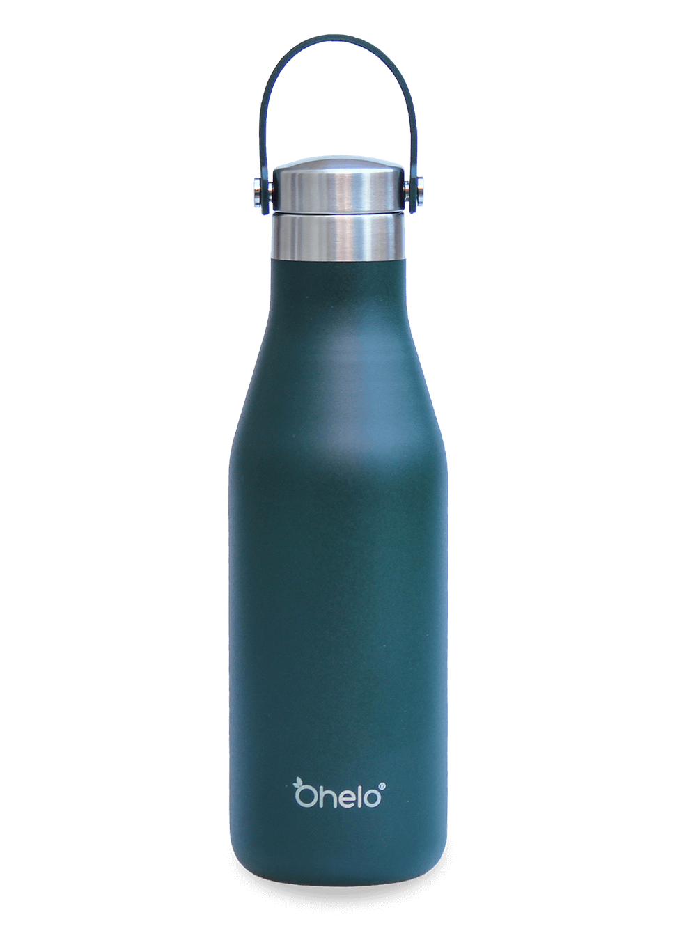Ohelo stainless steel vacuum insulated water bottle in British Racing Green