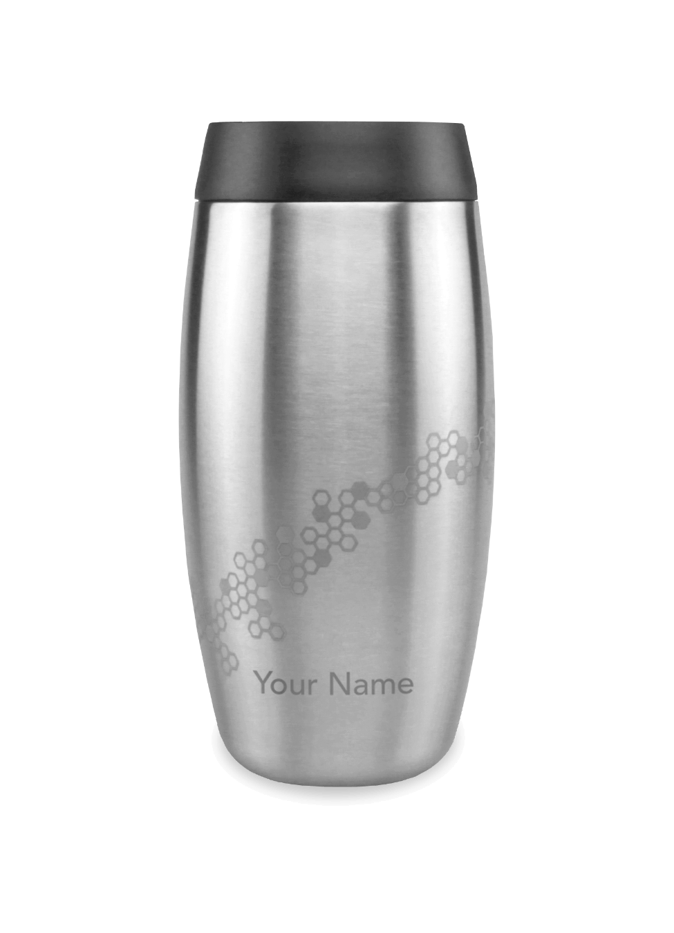 Personalised coffee flask in stainless steel with bee design