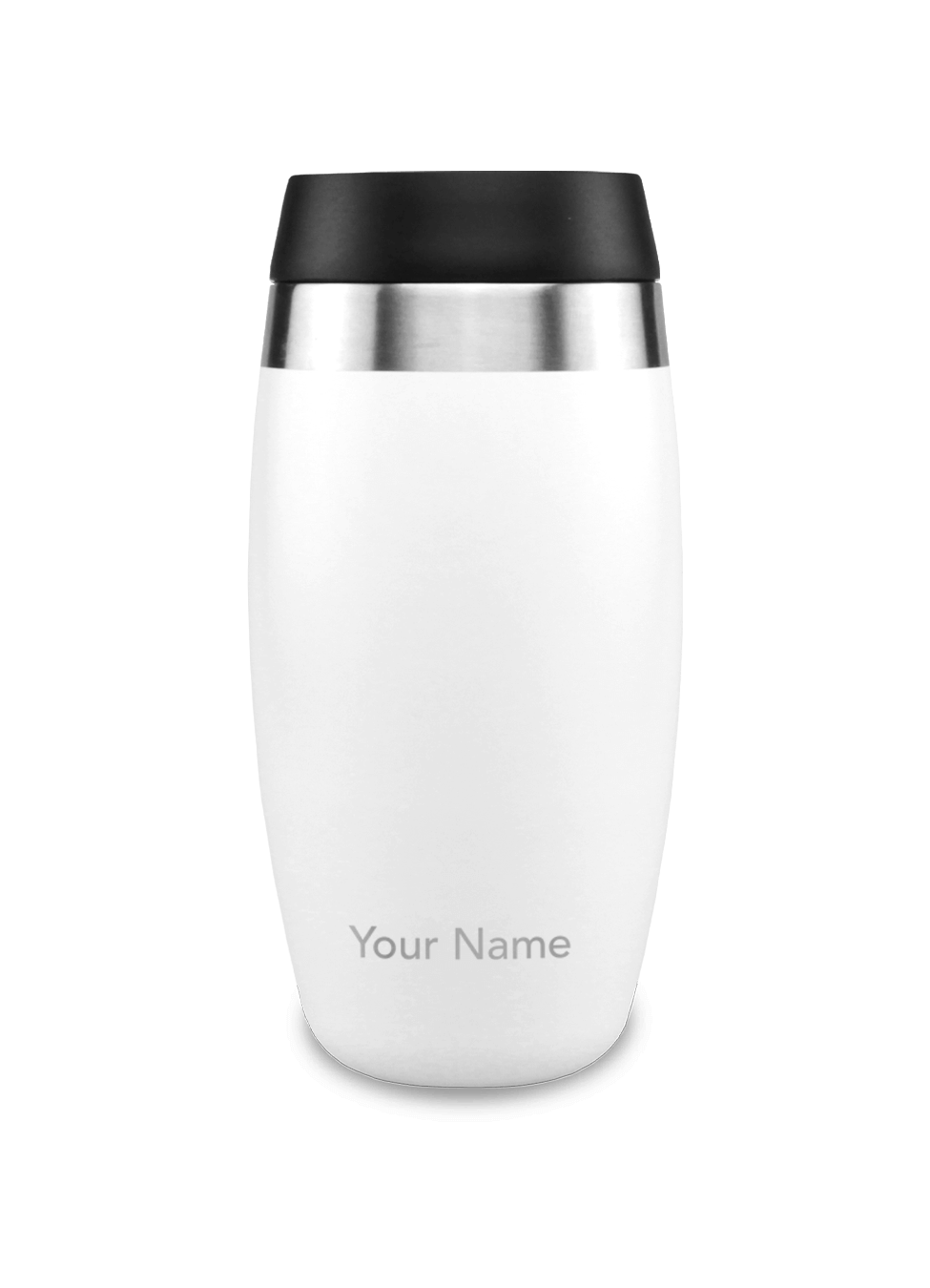 Dishwasher safe personalised coffee cup in white