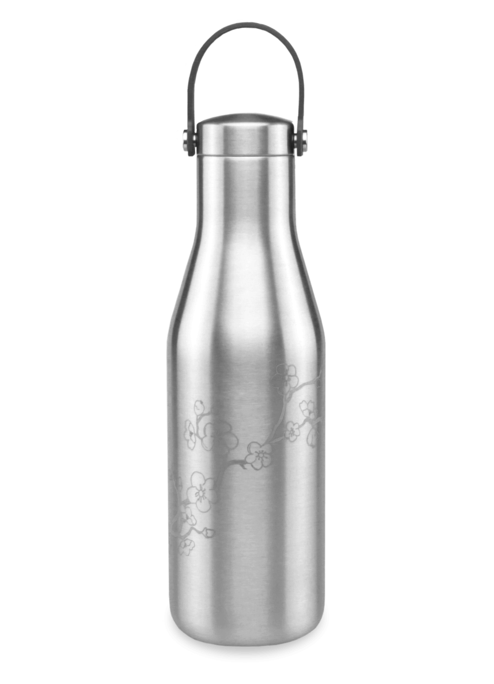 Ohelo reusable 500ml bottle stainless steel with laser etched cherry blossom