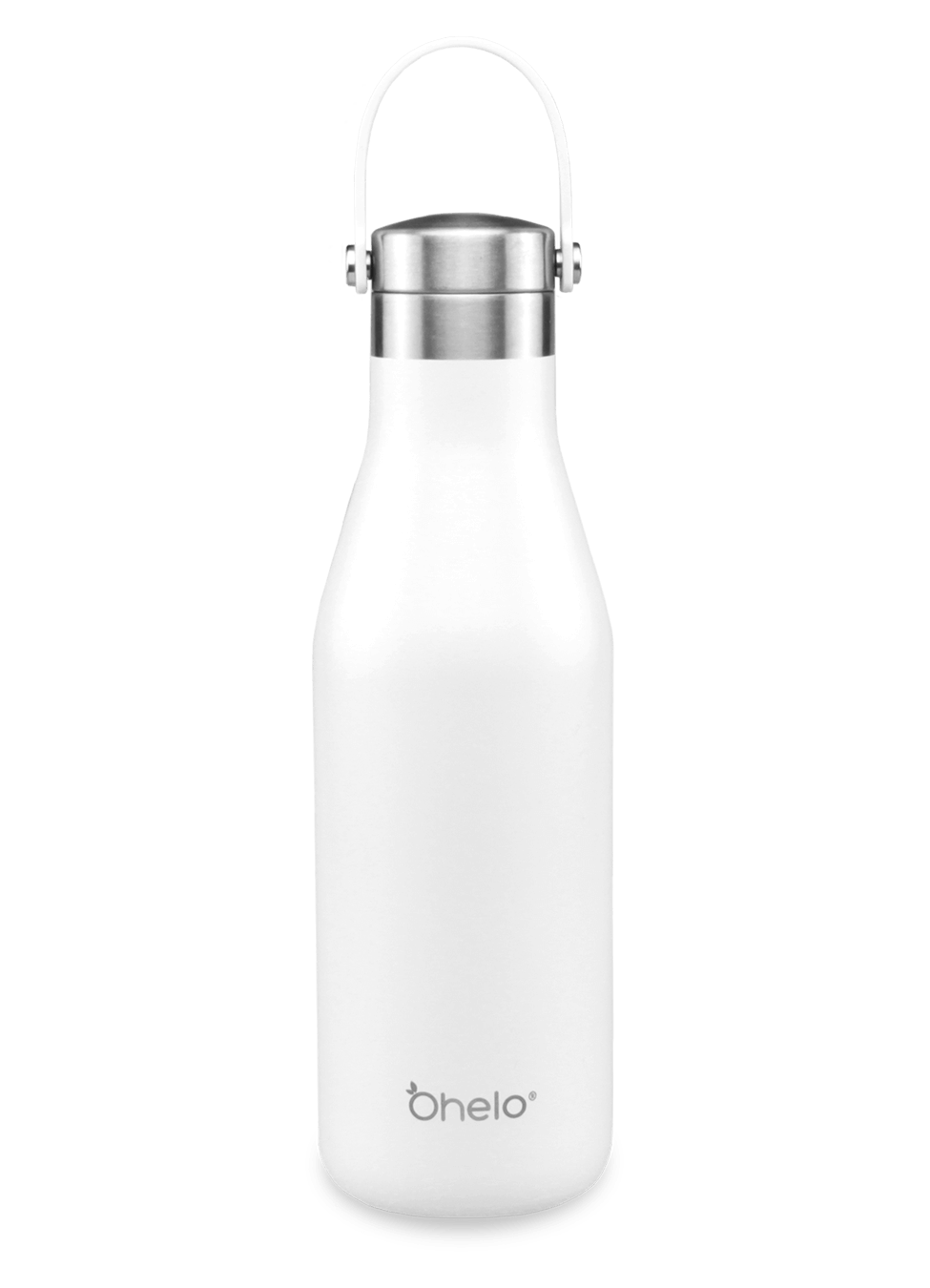 Ohelo reusable stainless steel water bottle white